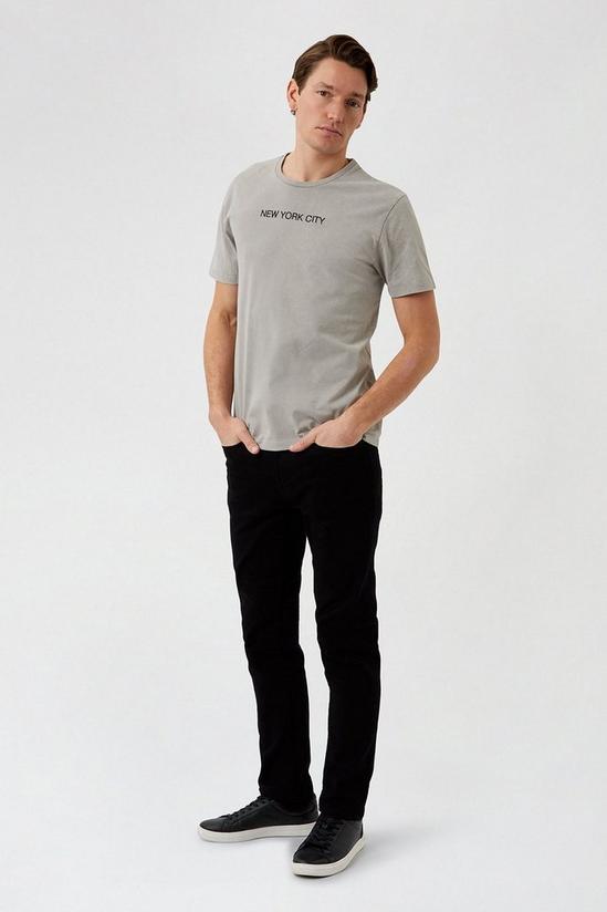 Burton Washed Grey NYC Embroidered T Shirt 2