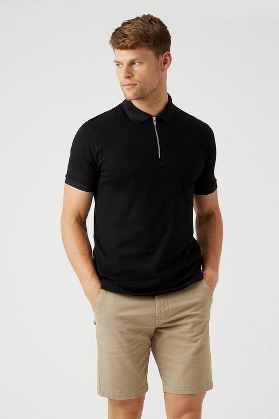 Burton Black Zip Neck Polo Shirt 2