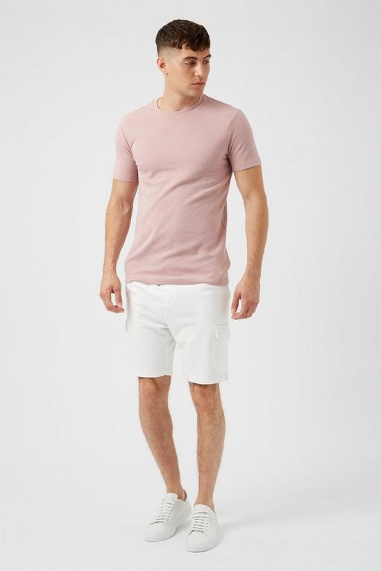 Burton Slim Fit Coral Pink Textured T-Shirt 2