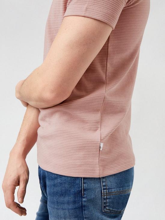 Burton Slim Fit Coral Pink Textured T-Shirt 5