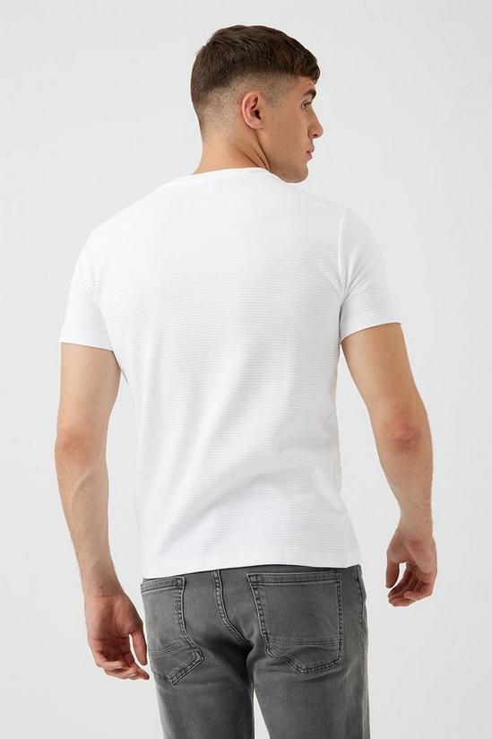 Burton Slim Fit White Textured T-Shirt 3