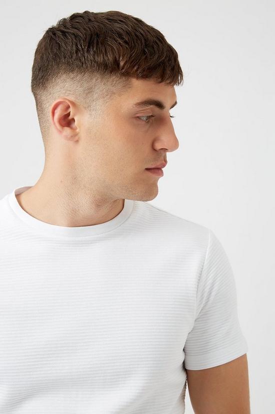 Burton Slim Fit White Textured T-Shirt 4