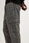 Burton Slim Grey Check Elasticated Waist Trousers thumbnail 4