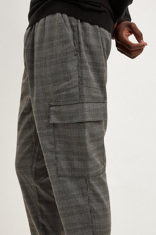 Burton Slim Grey Check Elasticated Waist Trousers 4