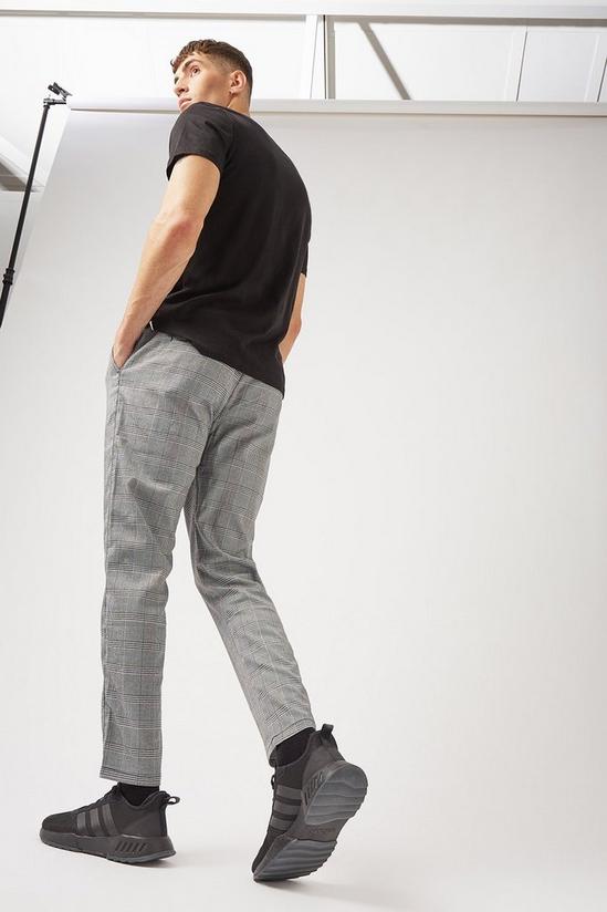 Burton Slim Dark Grey Check Pull on Trousers 3