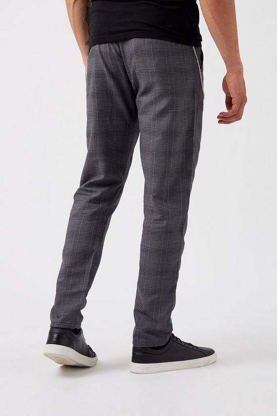 Burton Grey Micro Check Side Pocket Trousers 3