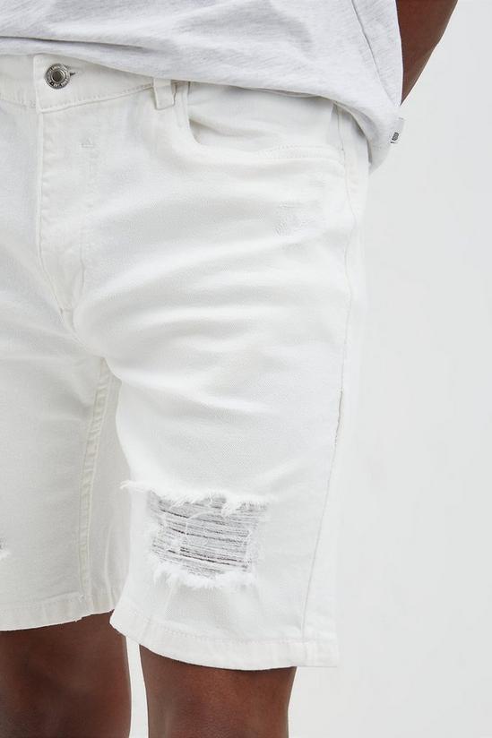 Burton Skinny White Rip Denim Shorts 4