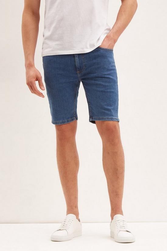 Burton Skinny Mid Blue Denim Shorts 1