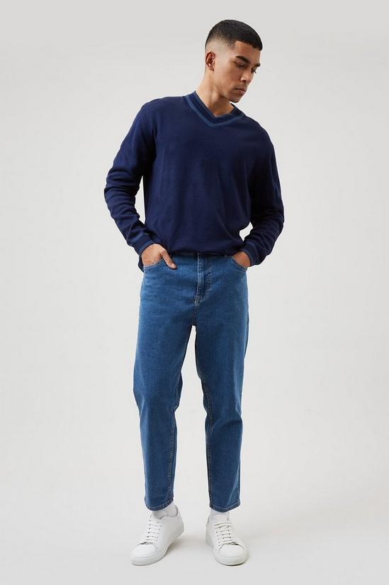 Burton Loose Fit Crop Mid Blue Jeans 1
