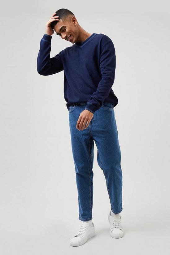 Burton Loose Fit Crop Mid Blue Jeans 2