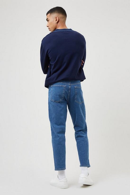 Burton Loose Fit Crop Mid Blue Jeans 3