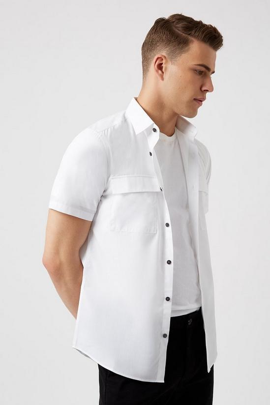 Burton Smart White Short Sleeve Military Shirt 1