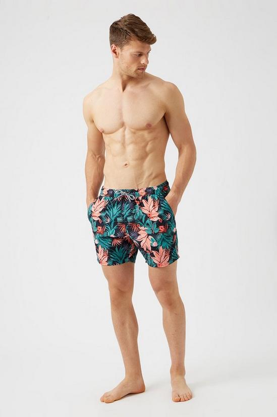 Burton Navy Floral All Over Print Swim Shorts 2