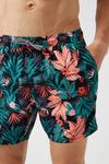 Burton Navy Floral All Over Print Swim Shorts thumbnail 4