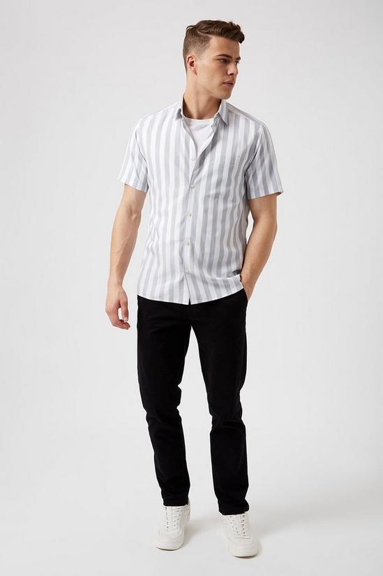 Burton Smart Grey Viscose Stripe Shirt 2