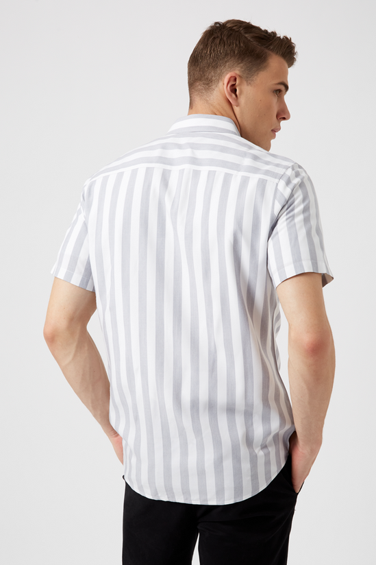 Burton Smart Grey Viscose Stripe Shirt 3