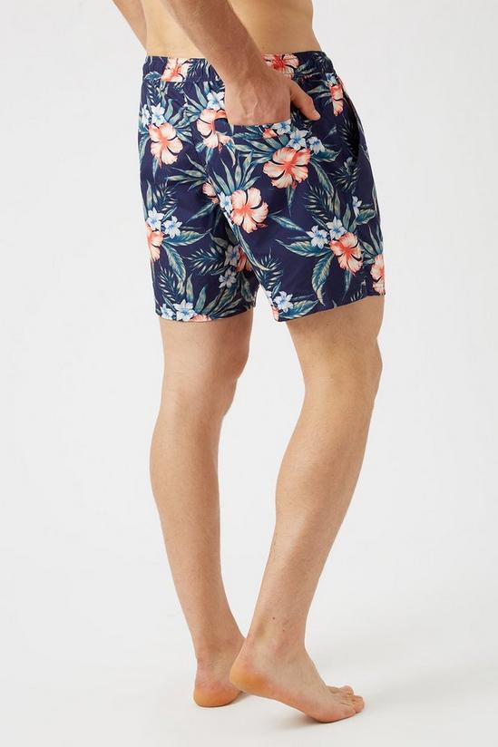 Burton Navy Large Floral All Over Print Swim Shorts 3