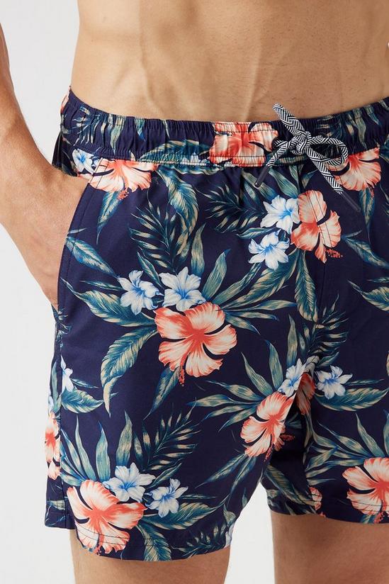Burton Navy Large Floral All Over Print Swim Shorts 4