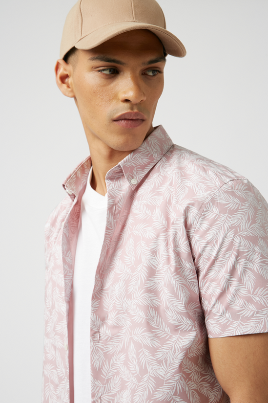 Burton Pink Printed Short Sleeve Shirt 4