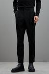 Burton Tapered Fit Black Pleat Front Smart Trousers thumbnail 1