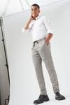 Burton Slim Grey Check Elasticated Waist Trousers thumbnail 1