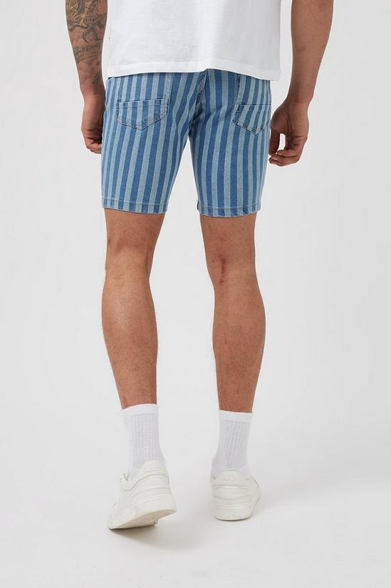Burton Blue Stripe Denim Shorts 3
