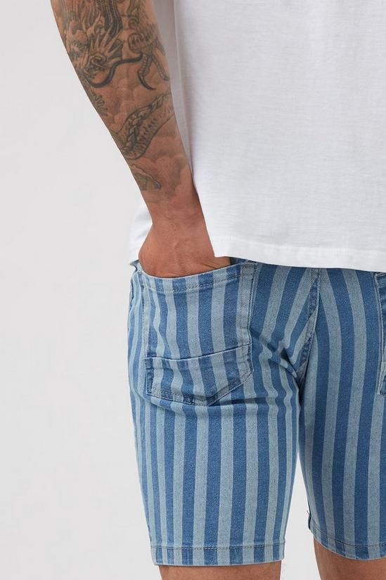 Burton Blue Stripe Denim Shorts 4