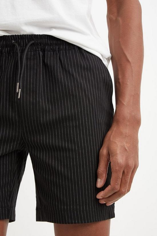 Burton Black Fine Strip Drawstring Shorts 4