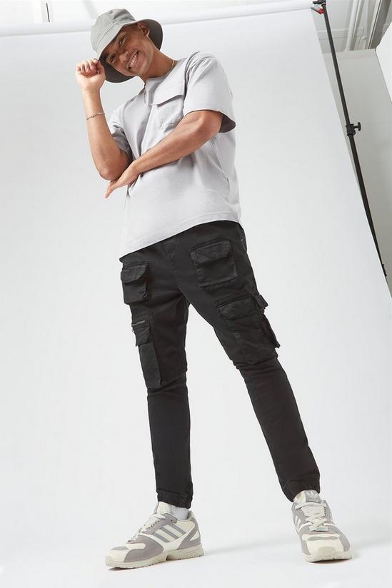 Burton Black Extreme Pocket Cargo Trousers 2