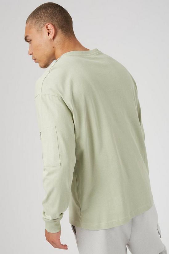 Burton Relaxed Fit Pale Green Sleeve Pocket T-shirt 3