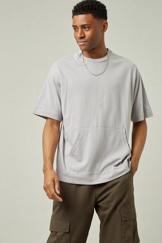 Burton Grey Front Pocket Oversized T-shirt 1