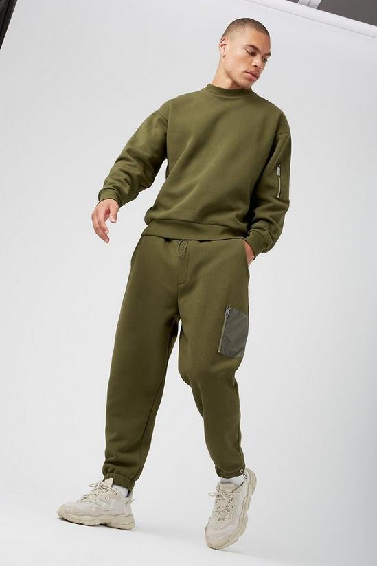 Burton Relaxed Fit Khaki Cargo Bungee Cord Joggers 1