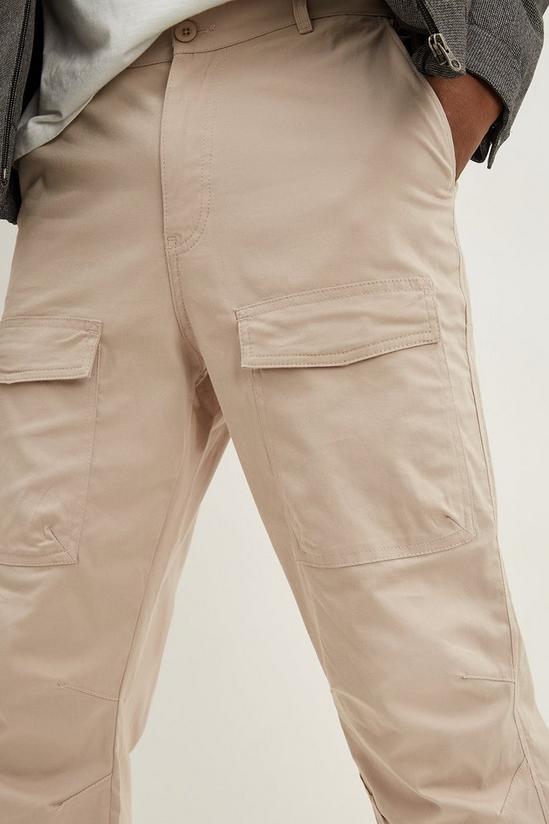 Burton Tapered Fit Beige Cargo Trousers 4