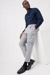 Burton Slim Fit Grey Pleat Front Smart Trousers thumbnail 2