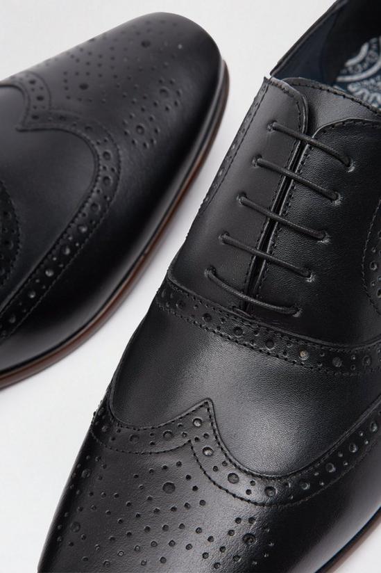 Burton Black Leather Oxford Brogue Shoes 3