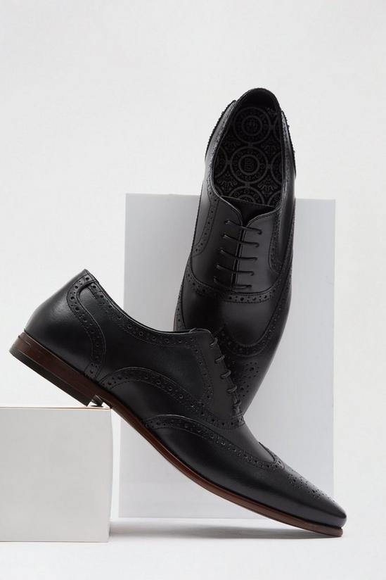 Burton Black Leather Oxford Brogue Shoes 4