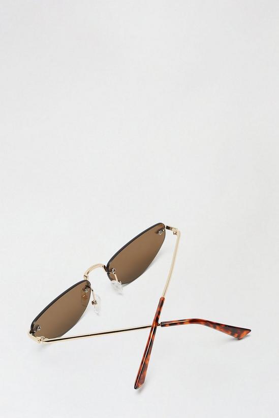 Burton Rimless Gold Narrow Sunglasses 4