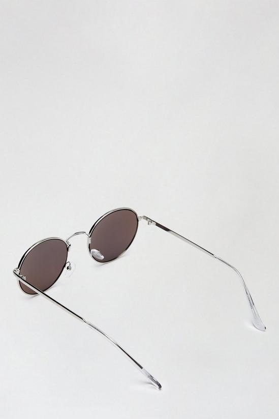 Burton Grey Mirrored Round Sunglasses 4