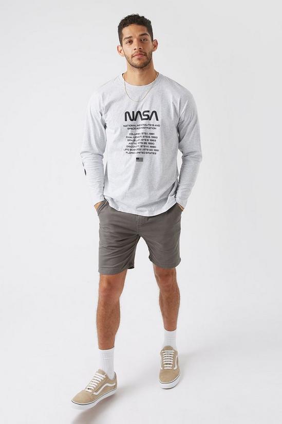 Burton Grey Marl Nasa Graphic Long Sleeve Tshirt 2