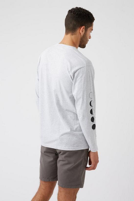 Burton Grey Marl Nasa Graphic Long Sleeve Tshirt 3