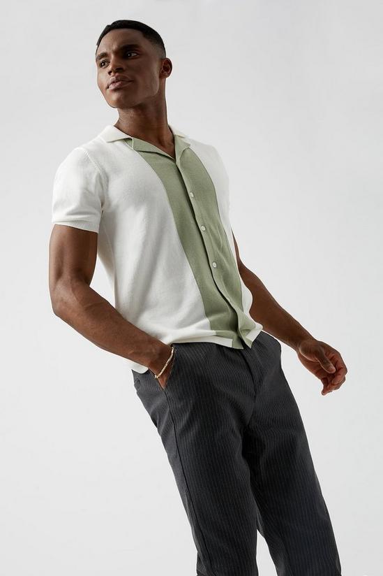 Burton Grey Elasticated Fine Stripe Trouser 4