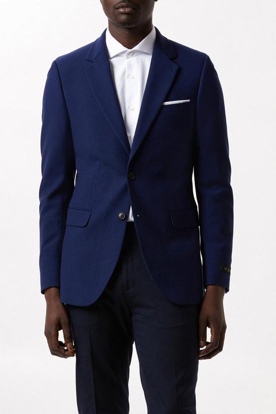 Burton Skinny Fit Blue Textured Blazer 1
