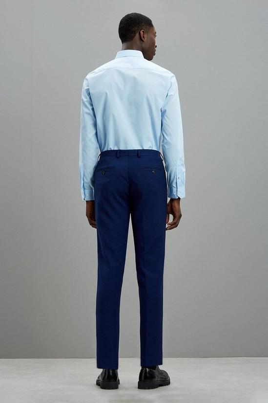 Burton Skinny Fit Blue Textured Suit Trousers 3