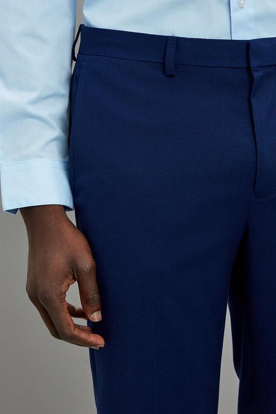 Burton Skinny Fit Blue Textured Suit Trousers 4