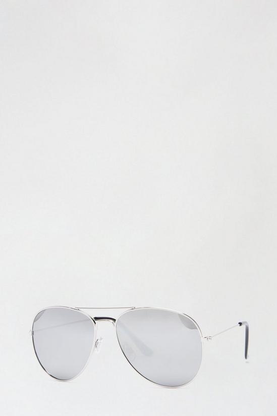Burton Silver Mirrored Aviator Sunglasses 2