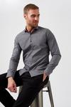 Burton Grey Skinny Fit Long Sleeve Shirt thumbnail 1
