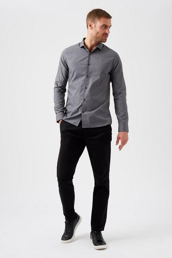 Burton Grey Skinny Fit Long Sleeve Shirt 2