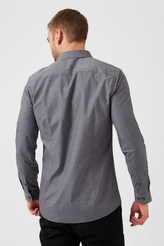 Burton Grey Skinny Fit Long Sleeve Shirt 3
