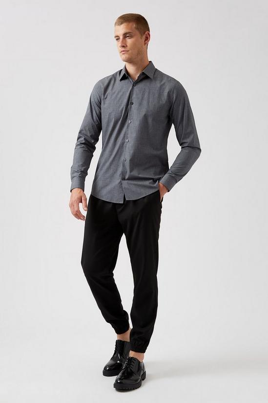 Burton Grey Slim Fit Long Sleeve Shirt 2