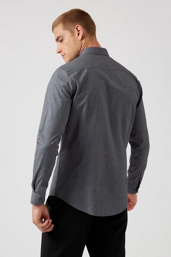 Burton Grey Slim Fit Long Sleeve Shirt 3